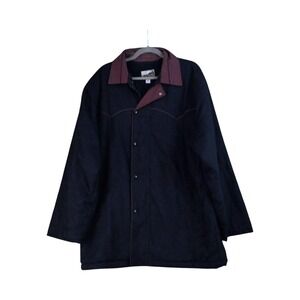 Express Rider Jacket Mens Large‎ Black Western Quilted Lined Snap Front Made USA